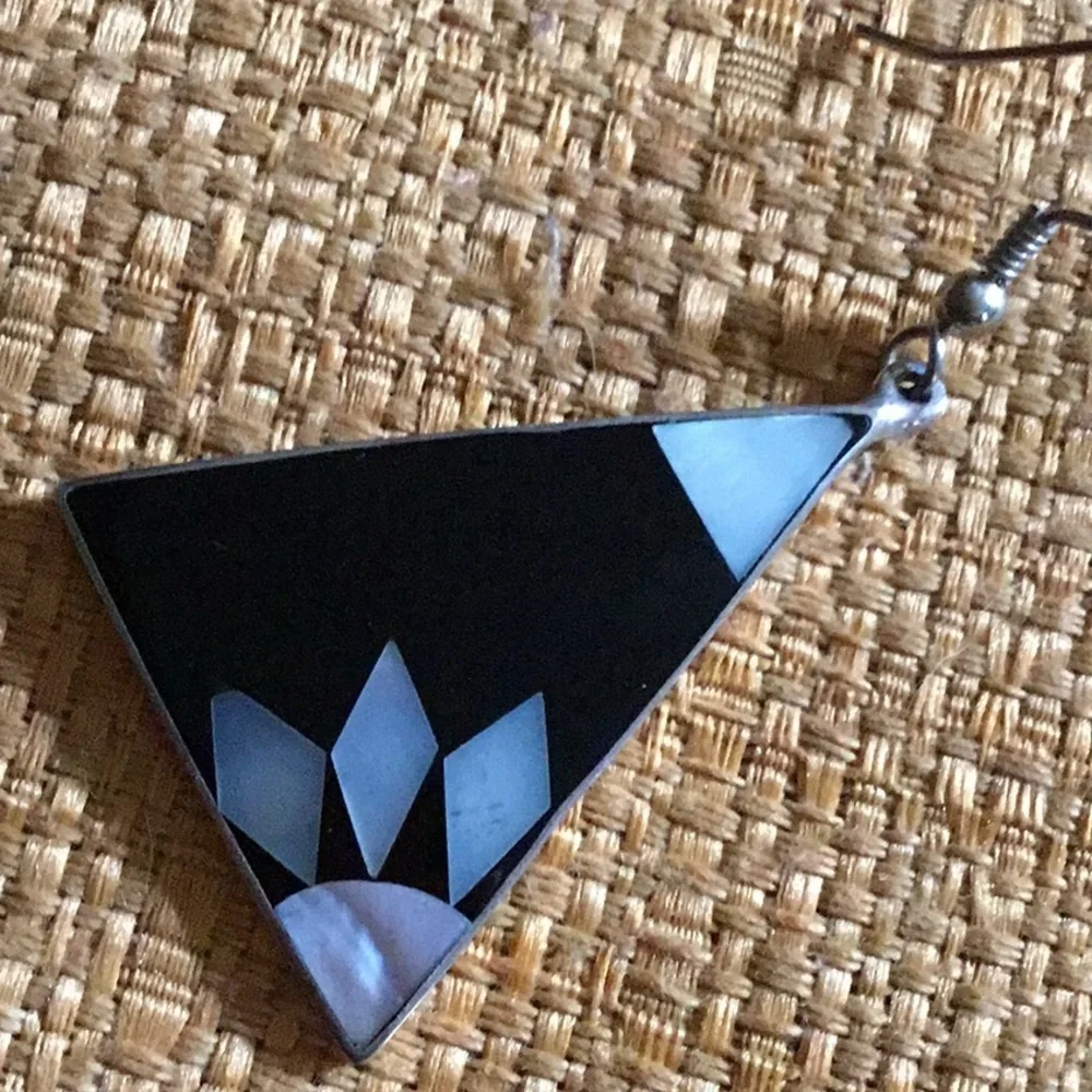 Black triangle earrings